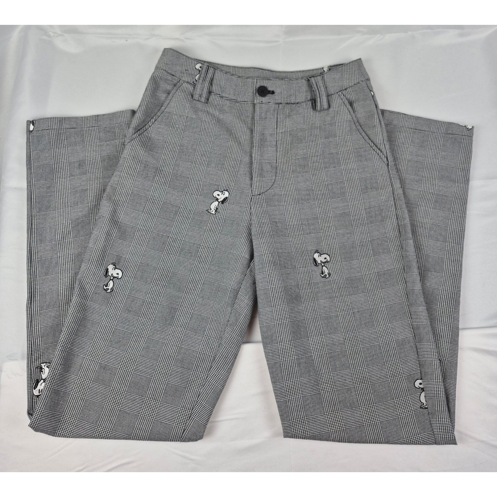 Lazy Oaf Peanuts Snoopy Pants Womens 24 Plaid Workwear Streetwear - Picture 3 of 5